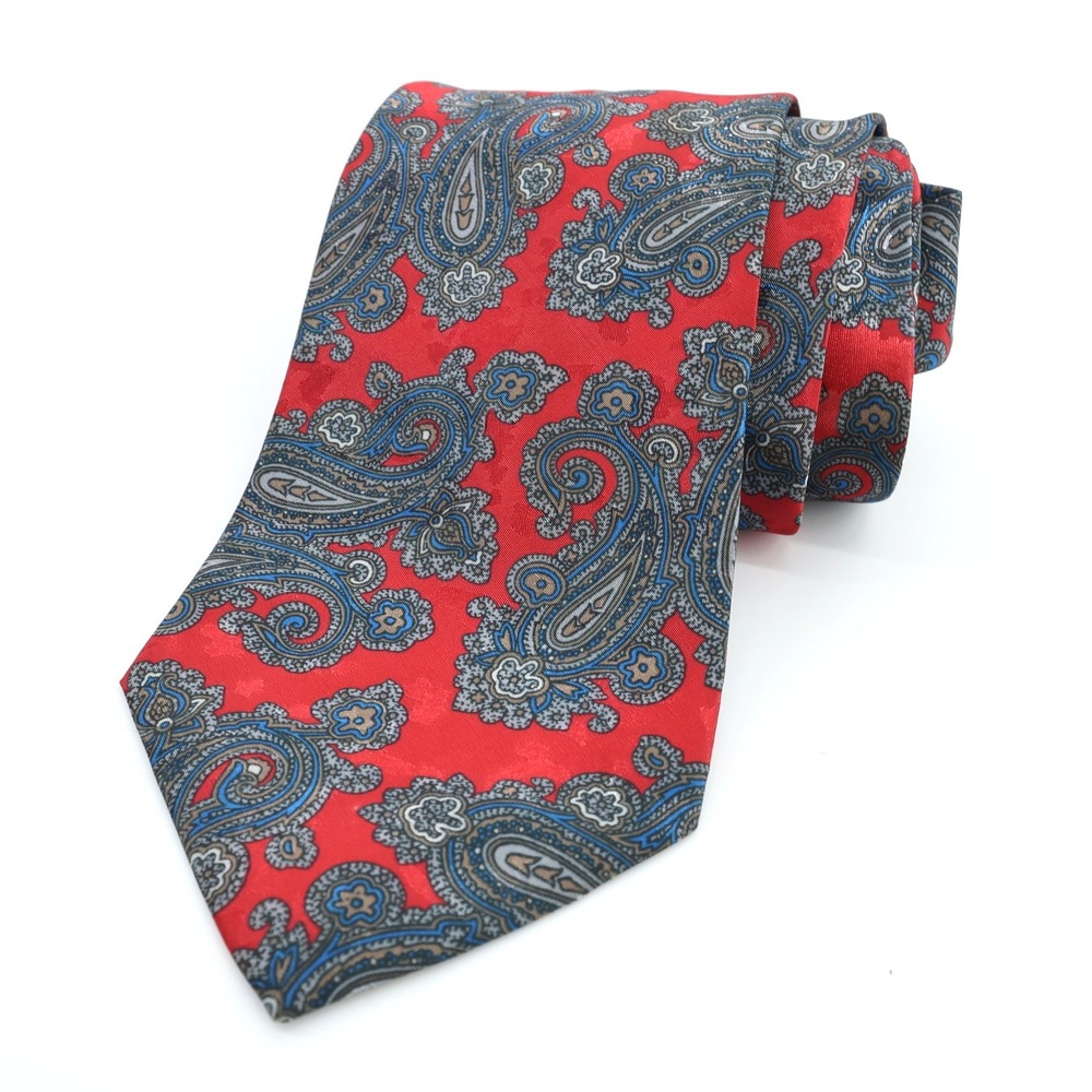 Christian Dior Monsieur Red Paisley Tie 57" Necktie